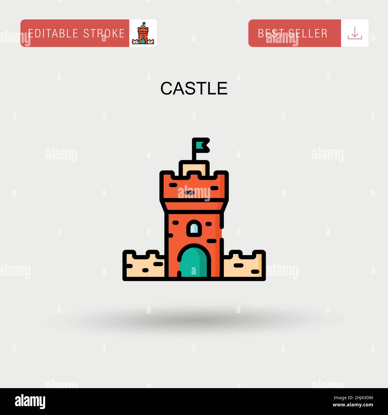 Medieval castle sunrise Stock Vector Images - Alamy