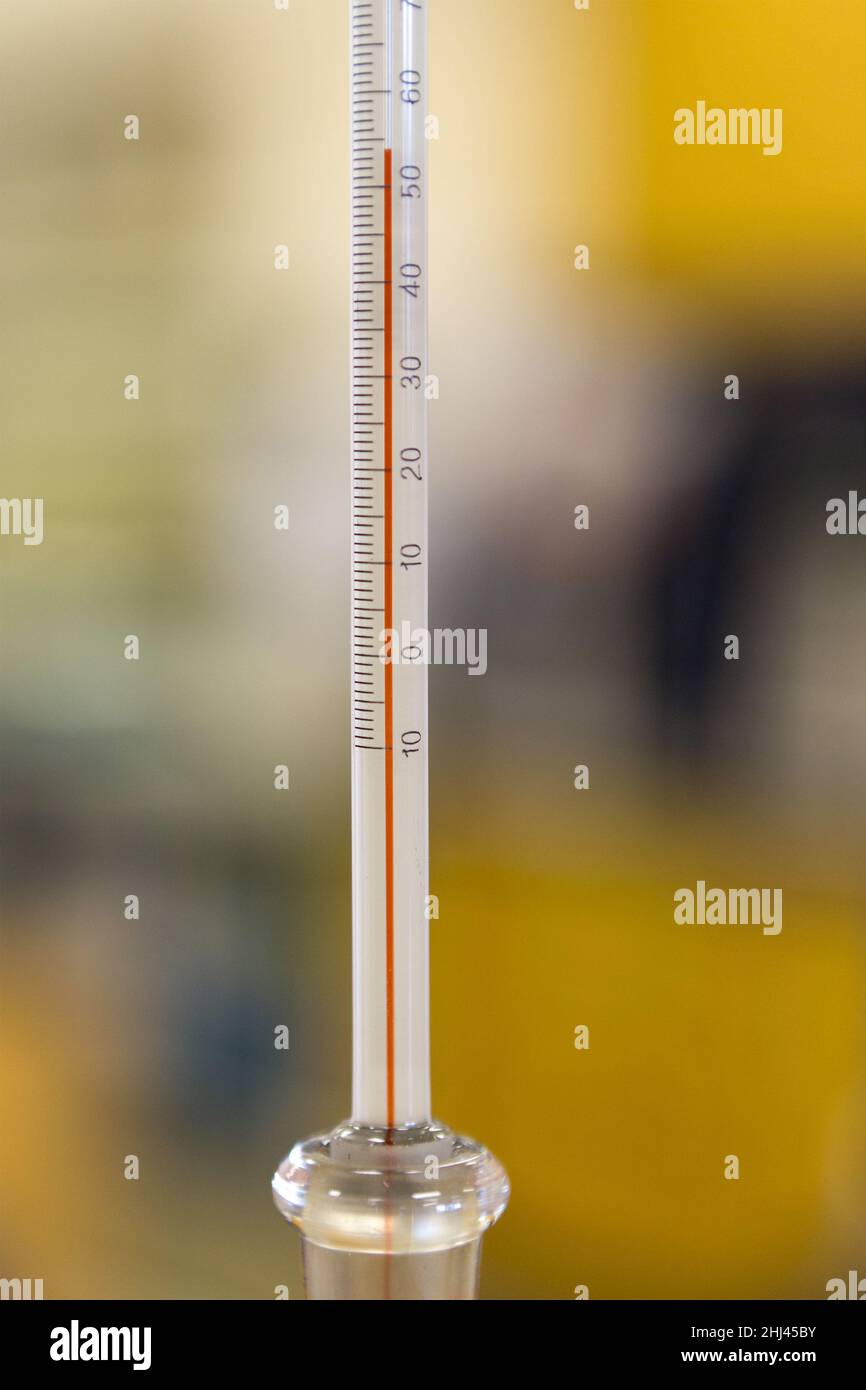 Red alcohol tea thermometer Stock Photo - Alamy