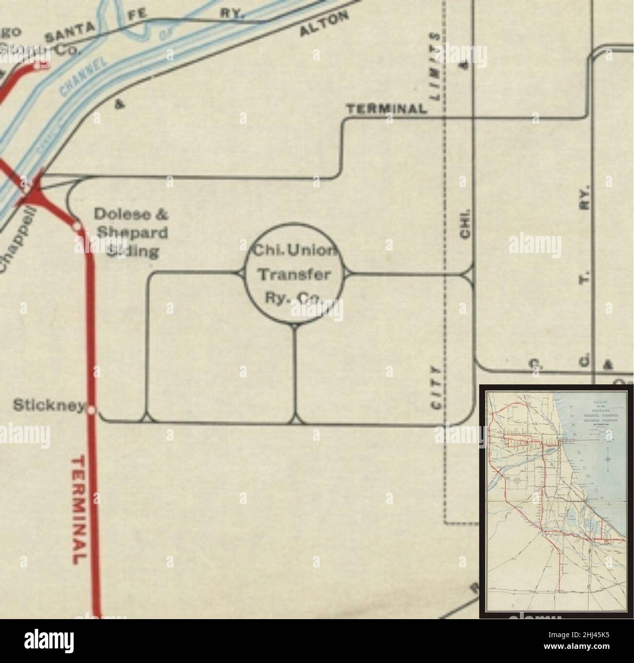 Stickney Circle from Map of the Chicago Terminal Transfer Railroad Company and connections 1898