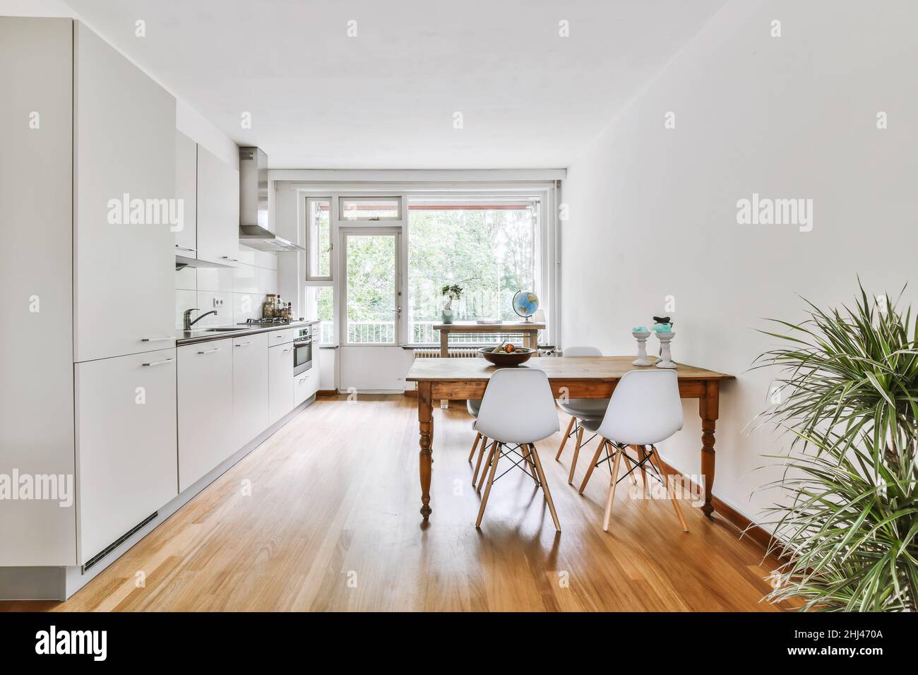 Cozy well designed modern kitchen interior with all appliances Stock ...