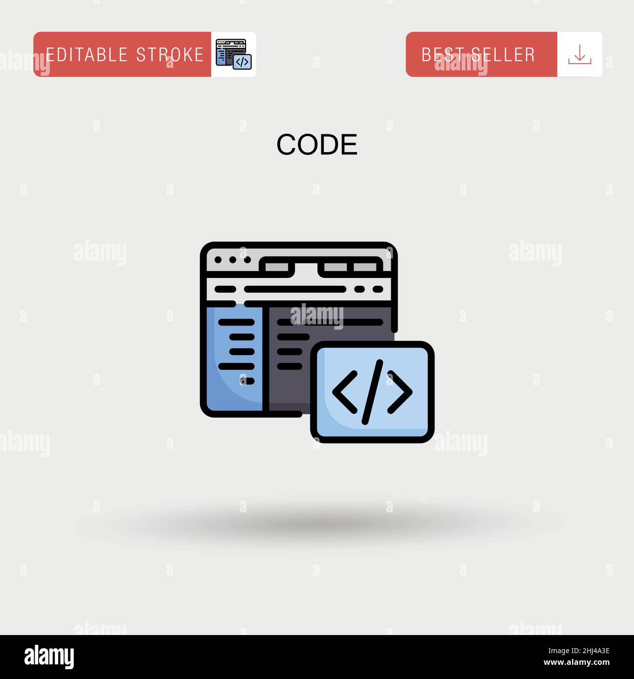 Code Simple vector icon Stock Vector Image & Art - Alamy