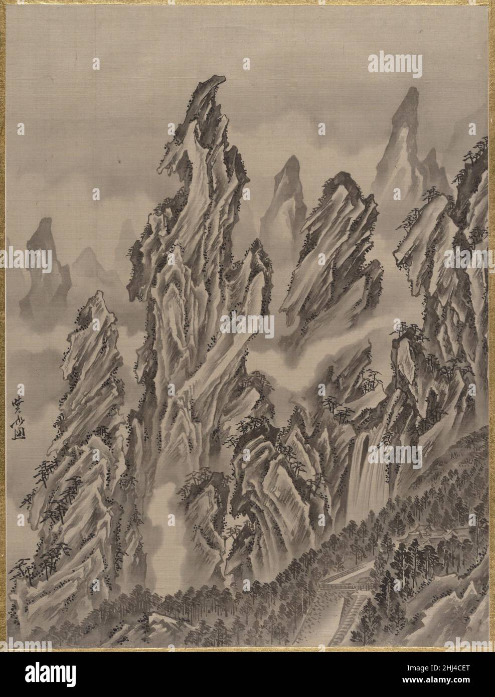 Rocky Landscape ca. 1887 Kawanabe Kyōsai Japanese. Rocky Landscape  54619 Stock Photo