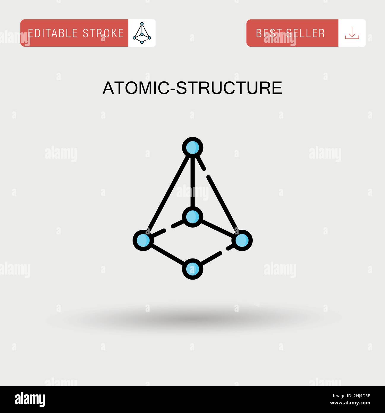 Atomic-structure Simple vector icon. Stock Vector