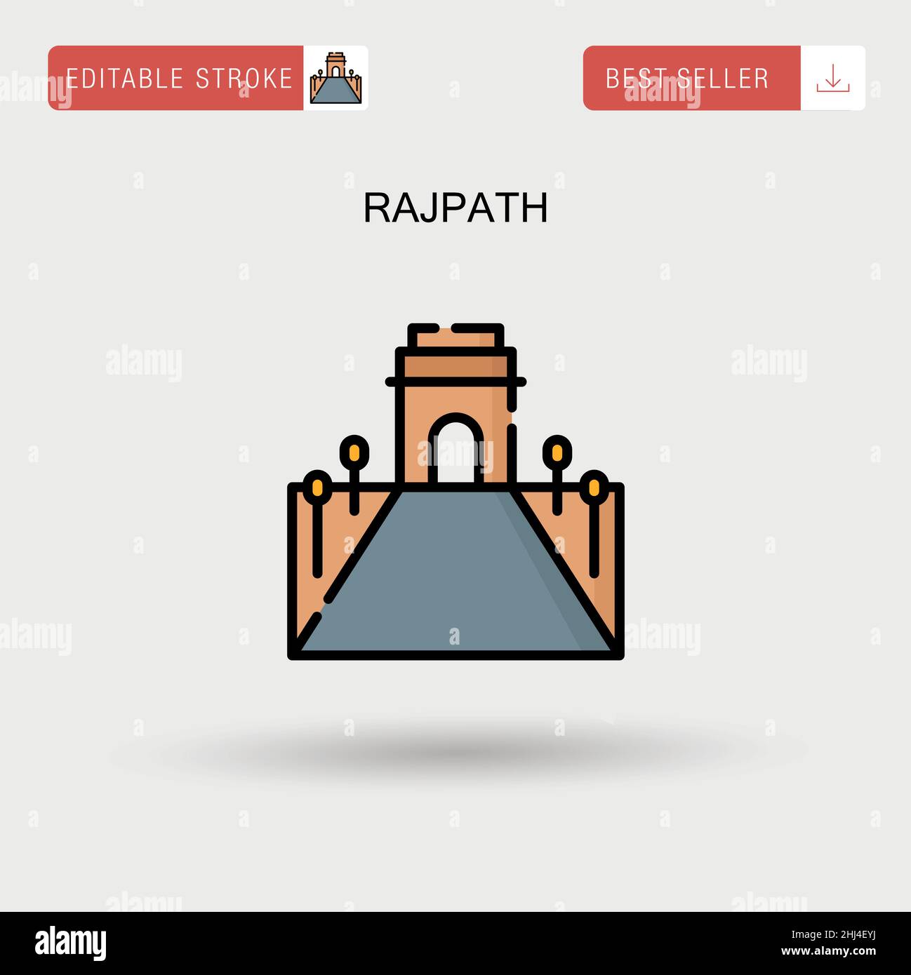 Rajpath Simple vector icon. Stock Vector