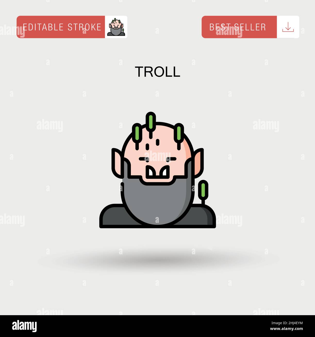 Troll Simple vector icon. Stock Vector