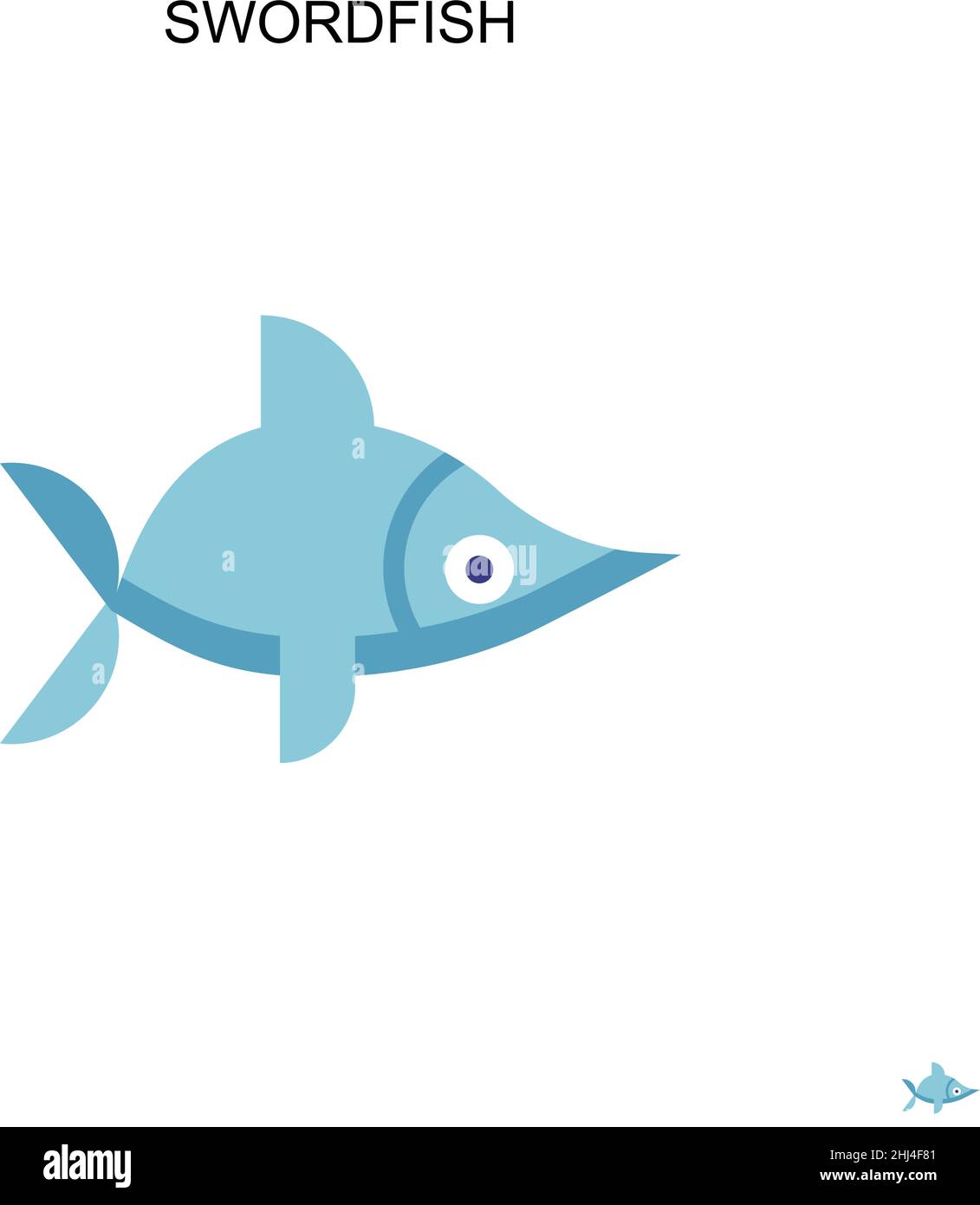 Swordfish Simple vector icon. Illustration symbol design template for web mobile UI element. Stock Vector