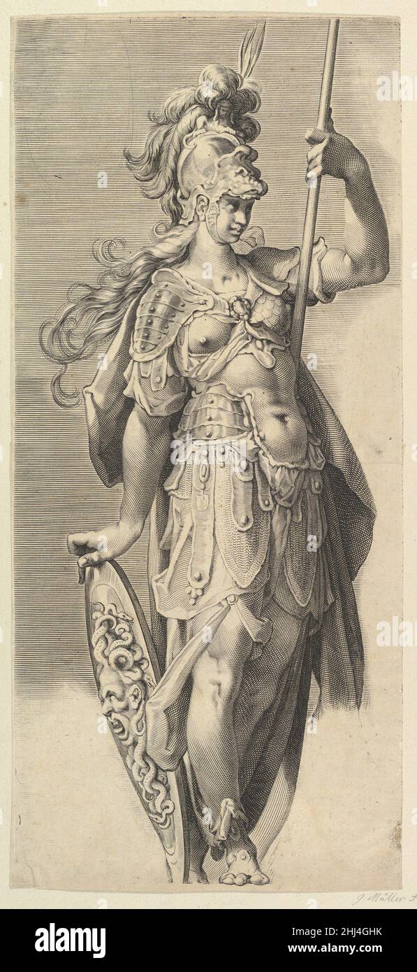 Minerva ca. 1600 Attributed to Jan Muller Netherlandish. Minerva  374037 Stock Photo