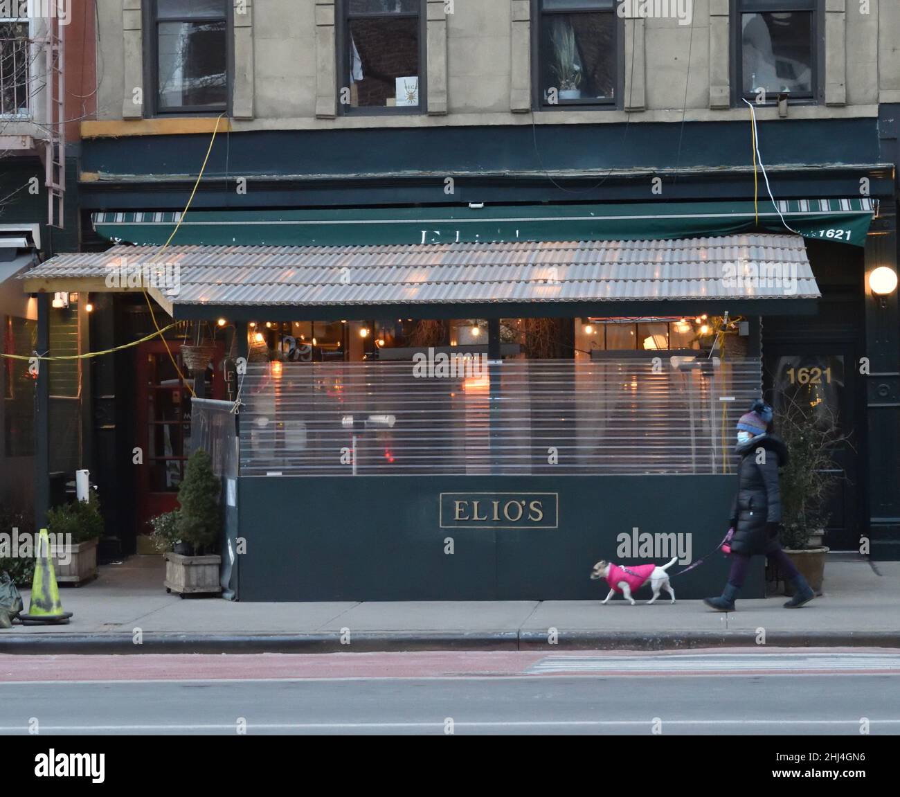 Elio's Restaurant on 2nd Avenue, January 26, 2022, in New York. Stock Photo