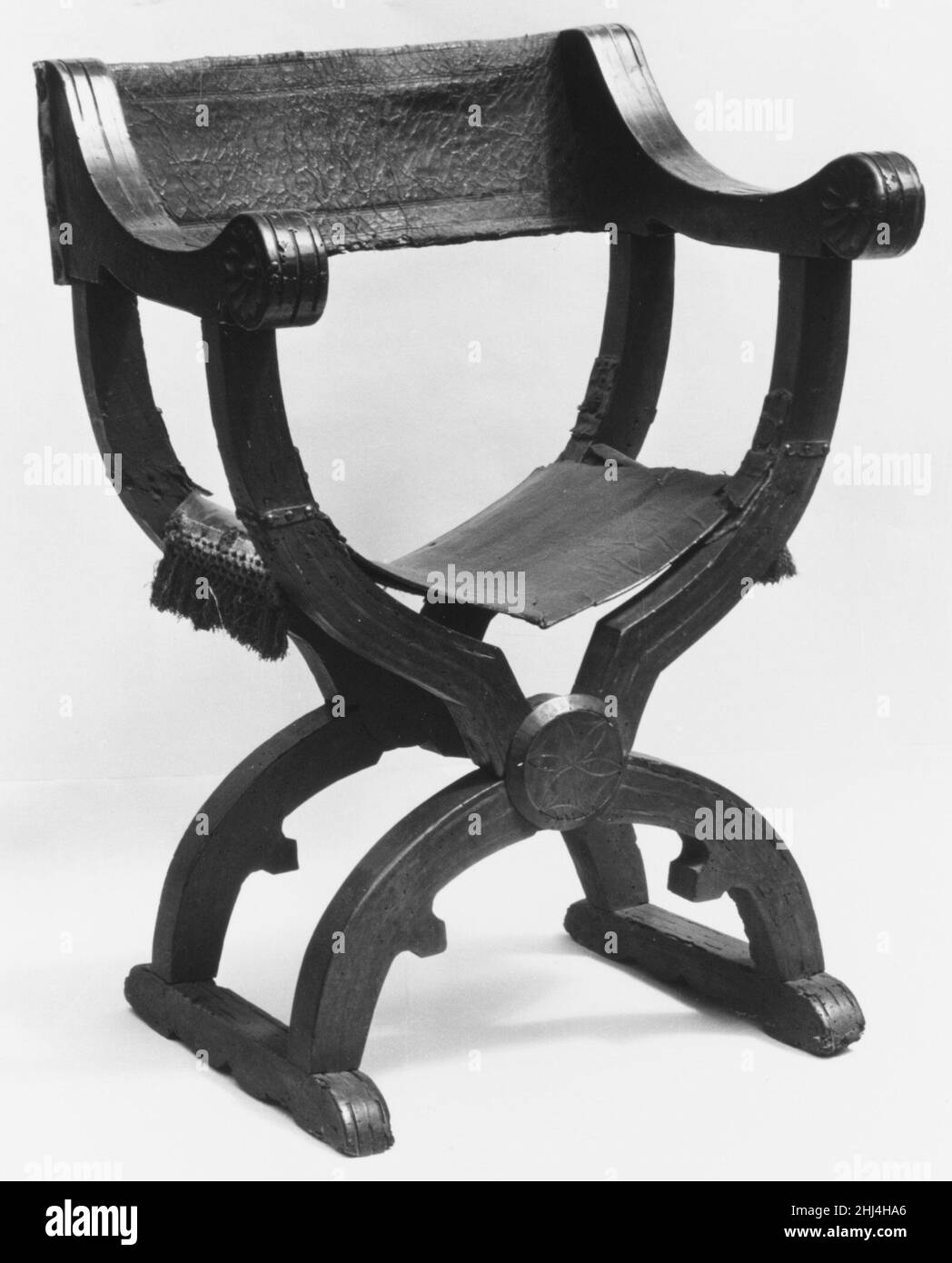 Folding armchair 16th century Italian. Folding armchair  200611 Stock Photo