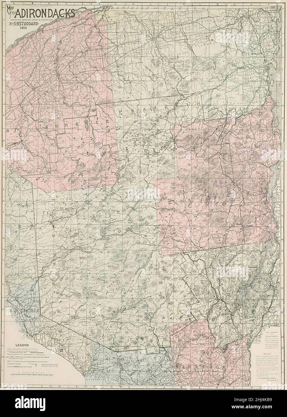 Stoddard Map of the Adirondacks Stock Photo Alamy