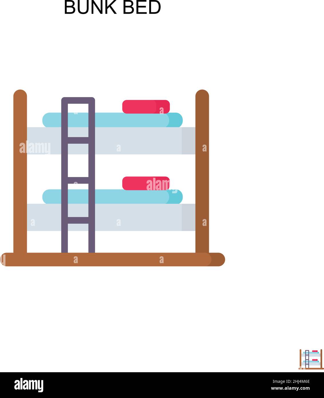 Bunk bed Simple vector icon. Illustration symbol design template for web mobile UI element. Stock Vector