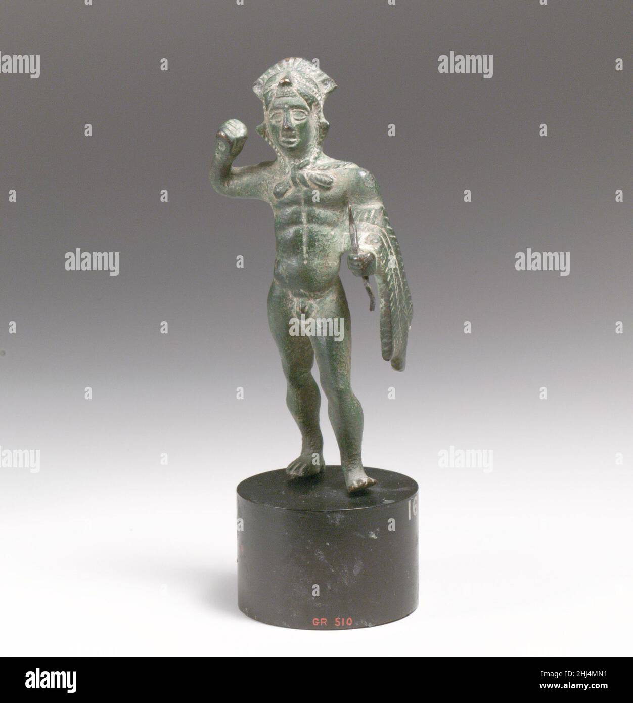 Statuette of Herakles Wearing a lion's skin over his head and left arm ...