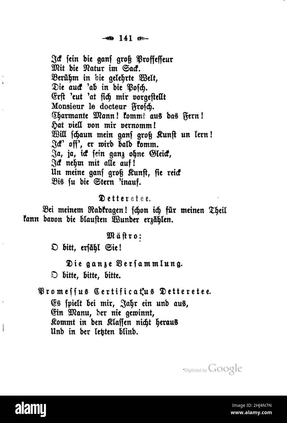 Stoltze Gedichte in Frankfurter Mundart 2 141 Stock Photo - Alamy