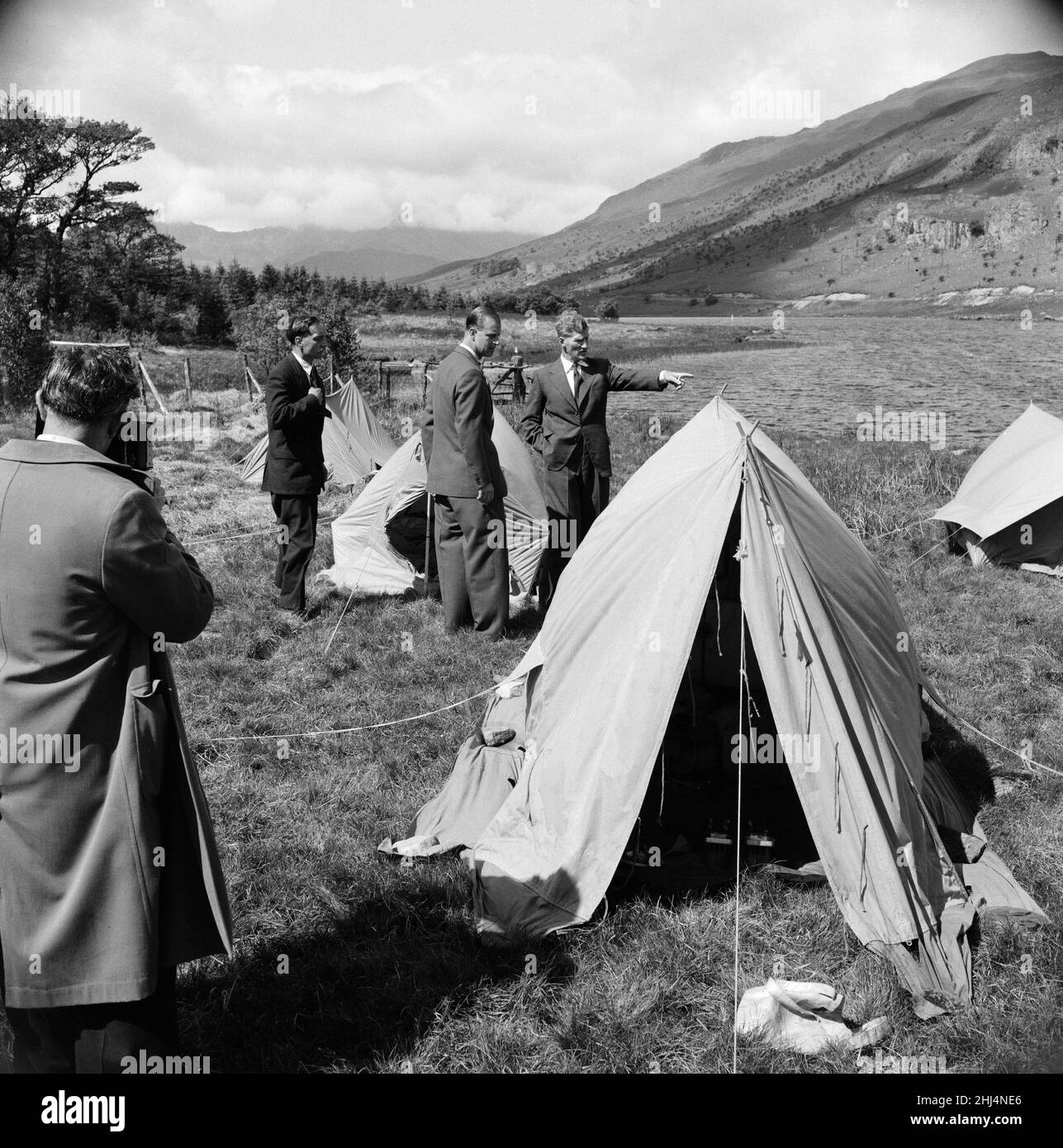Prince Philip, Duke of Edinburgh, in North Wales. Sir John Hunt points