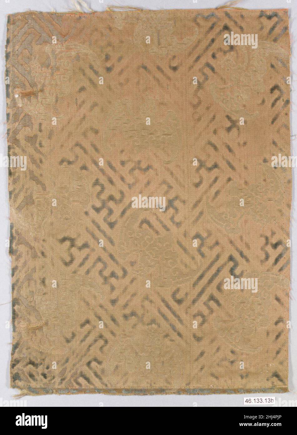 Piece 17th century China. Piece. China. 17th century. Silk. Textiles-Velvets Stock Photo