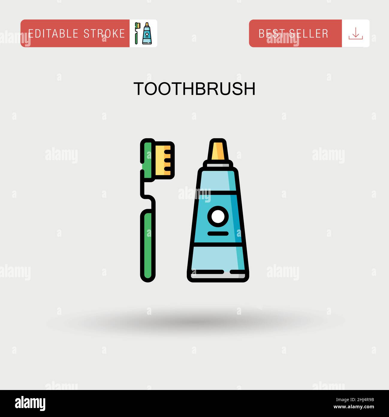 Toothbrush Simple vector icon Stock Vector Image & Art - Alamy
