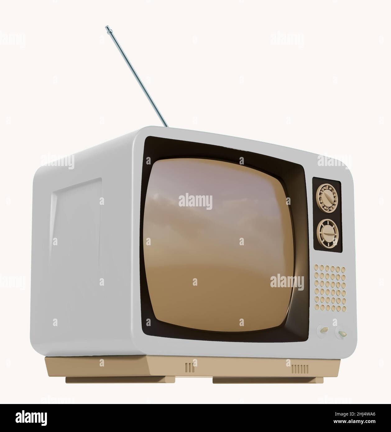 Heavy old vintage television isolated Stock Photo Alamy