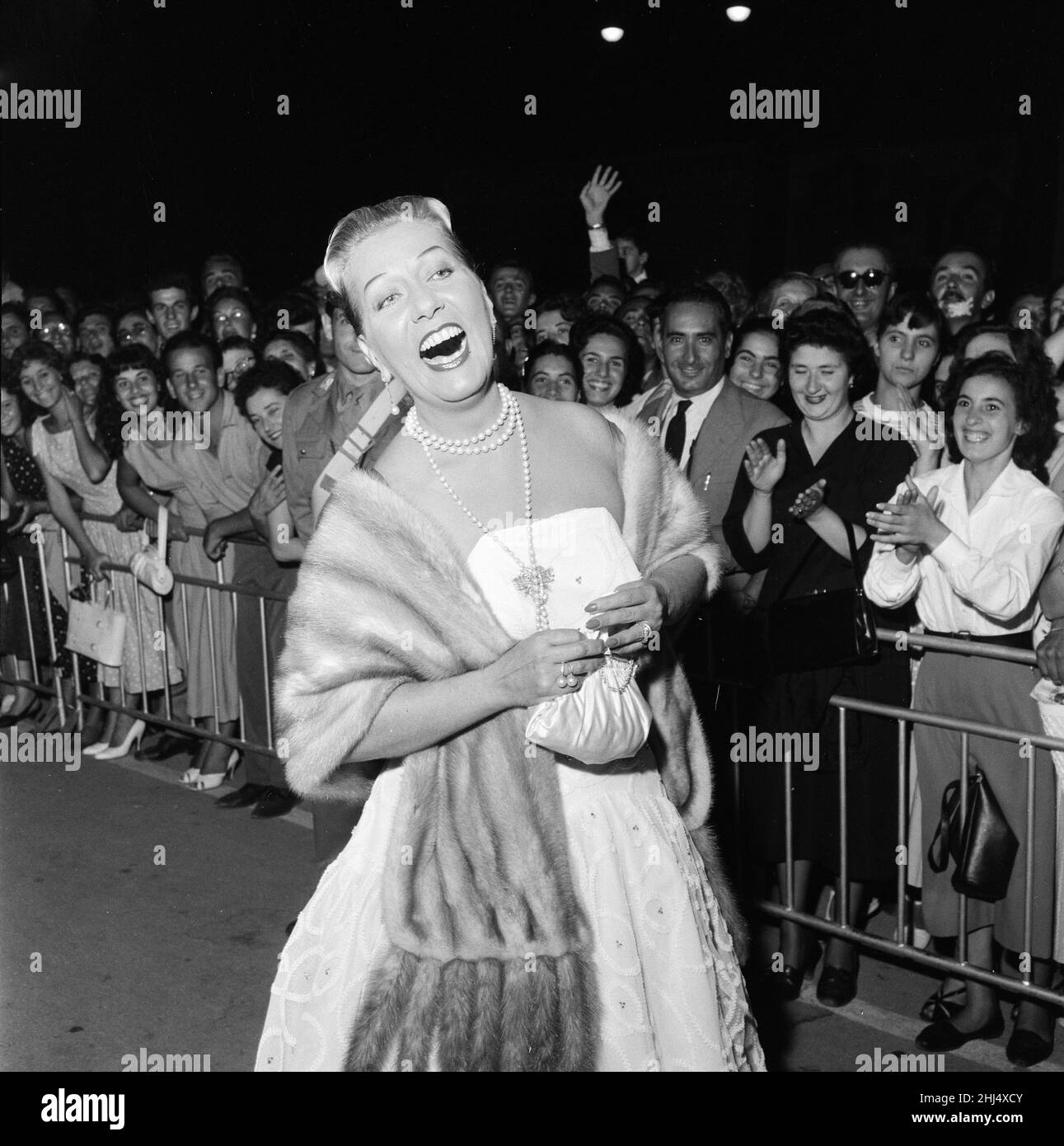 1956 Venice Film Festival, Italy, Sunday 2nd September 1956. Our picture shows ... Italian actress Wanda Osiris. Stock Photo