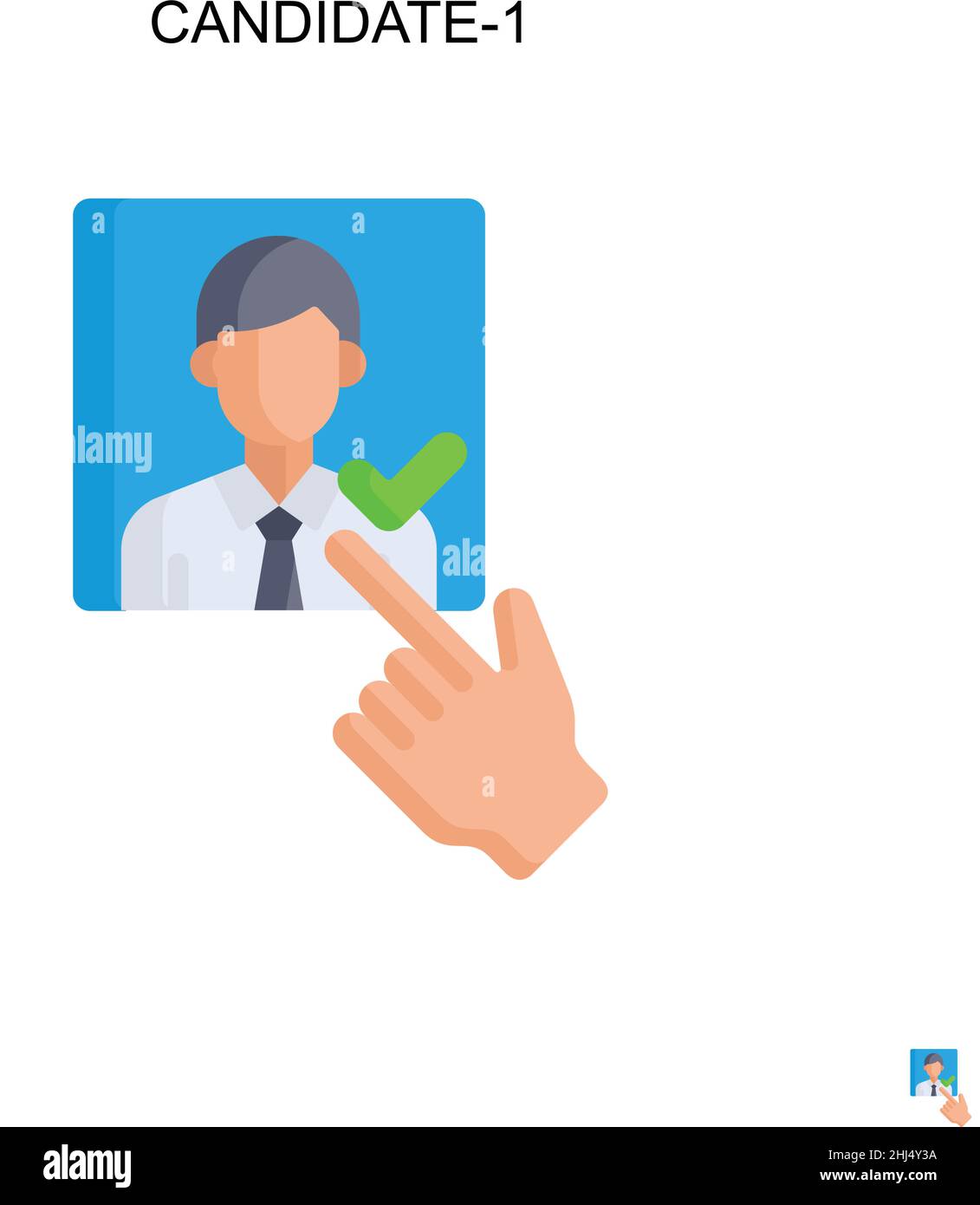 Candidate-1 Simple vector icon. Illustration symbol design template for web mobile UI element. Stock Vector