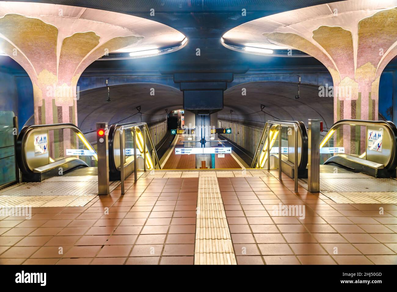 Frankfurt, Germany - October 09, 2021: Wonderful interior design of Westend  Metro Station gave the second name to it - Palms garden Stock Photo - Alamy