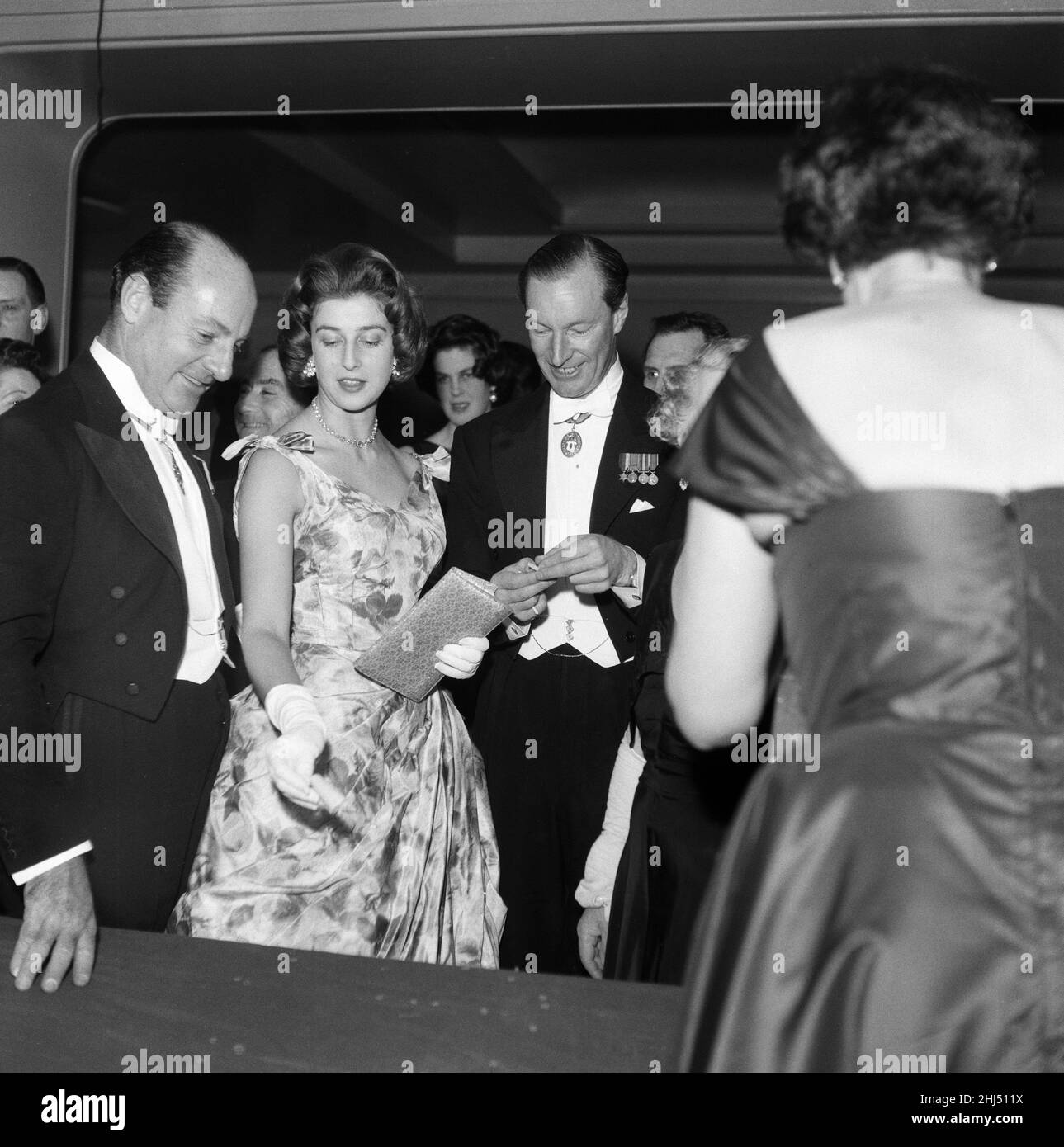 Princess Alexandra of Kent attends the Rose Ball at the Grosvenor House Hotel. 1st May 1959. Stock Photo