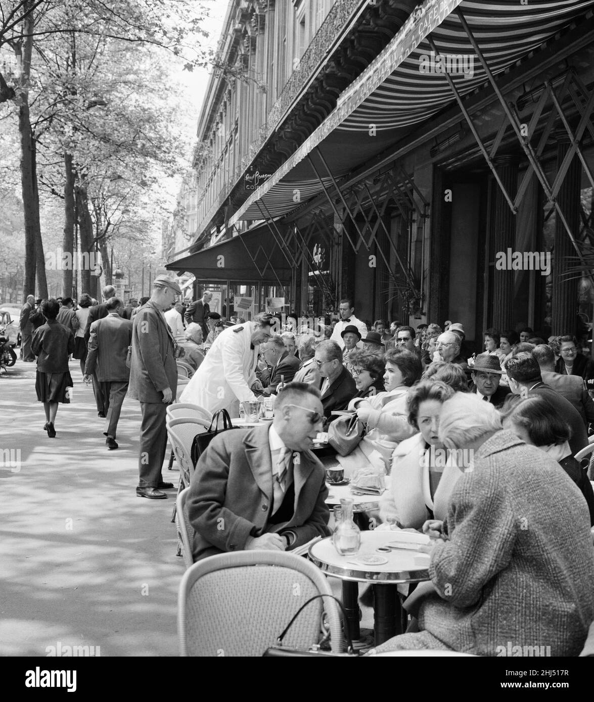 Cafe scenes in central Paris, France. Picture taken 13th May 1960 ...