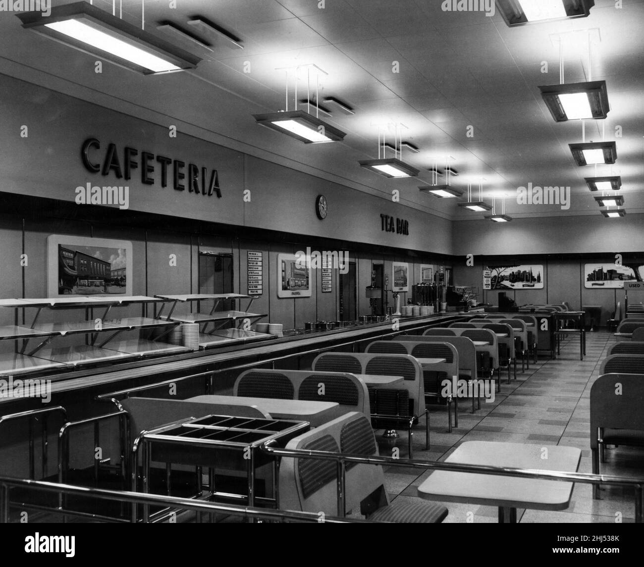 British Home Stores cafeteria, New Street, Birmingham. 1st May 1958