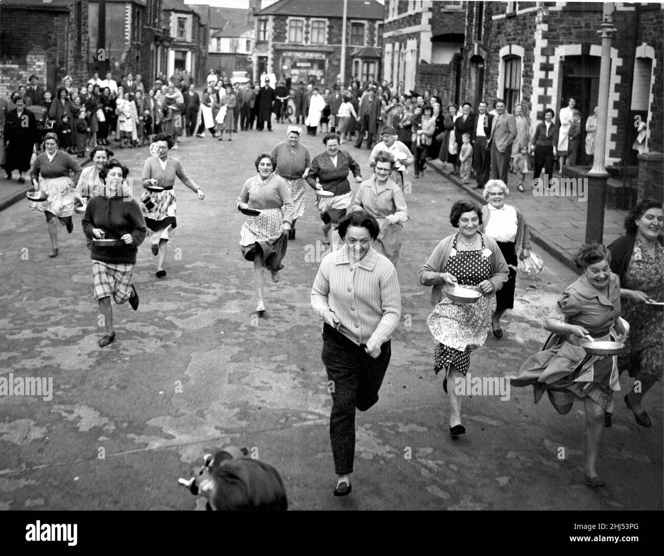 Pancake Day in Cardiff A pancake race organised by the St Agnes Women