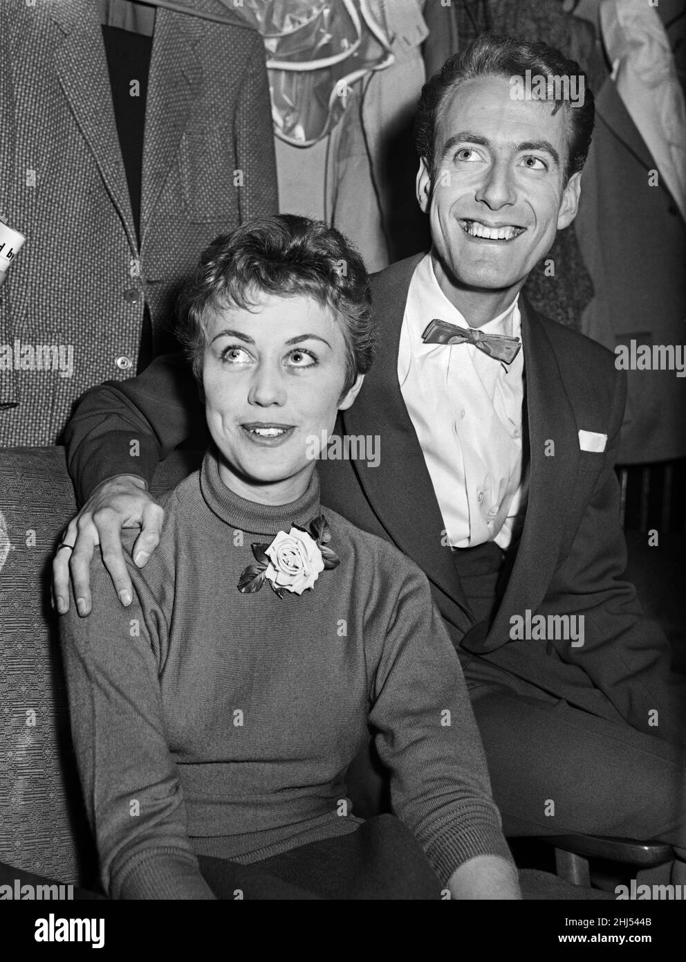 English composer and conductor John Barry with his wife Barbara.12th June 1958. Stock Photo