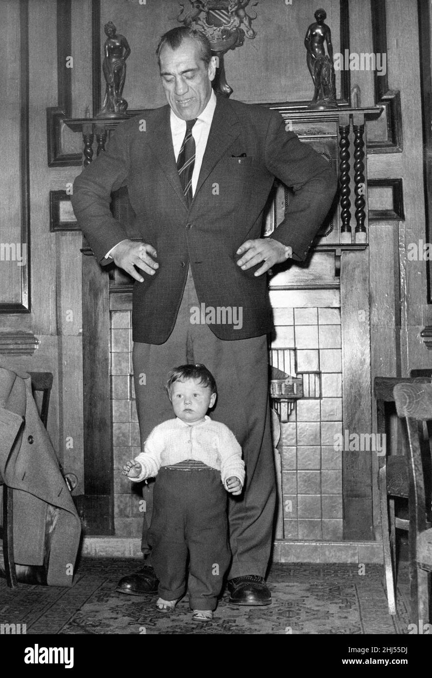 Primo Carnera, professional wrestler, also a former professional boxer