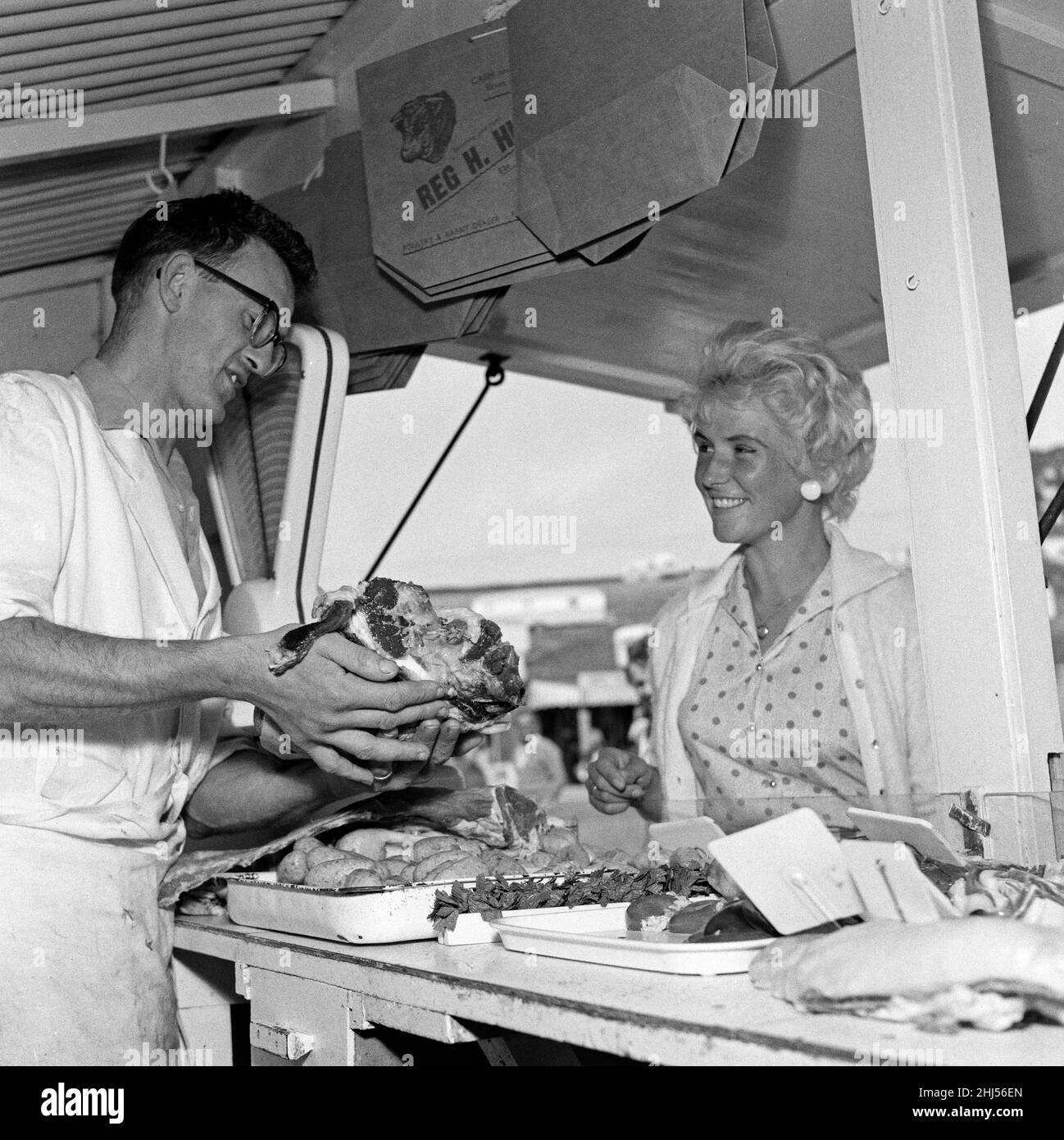 Sandy Bay Caravan site, near Exmouth, Devon. 14th July 1961. Stock Photo