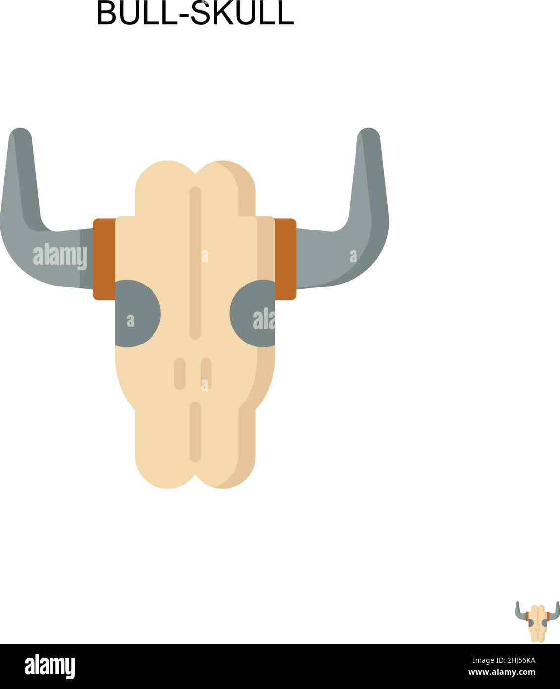 Bull-skull Simple vector icon. Illustration symbol design template for web mobile UI element. Stock Vector