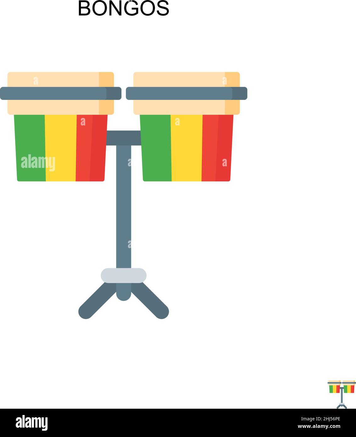Bongos Simple vector icon. Illustration symbol design template for web mobile UI element. Stock Vector