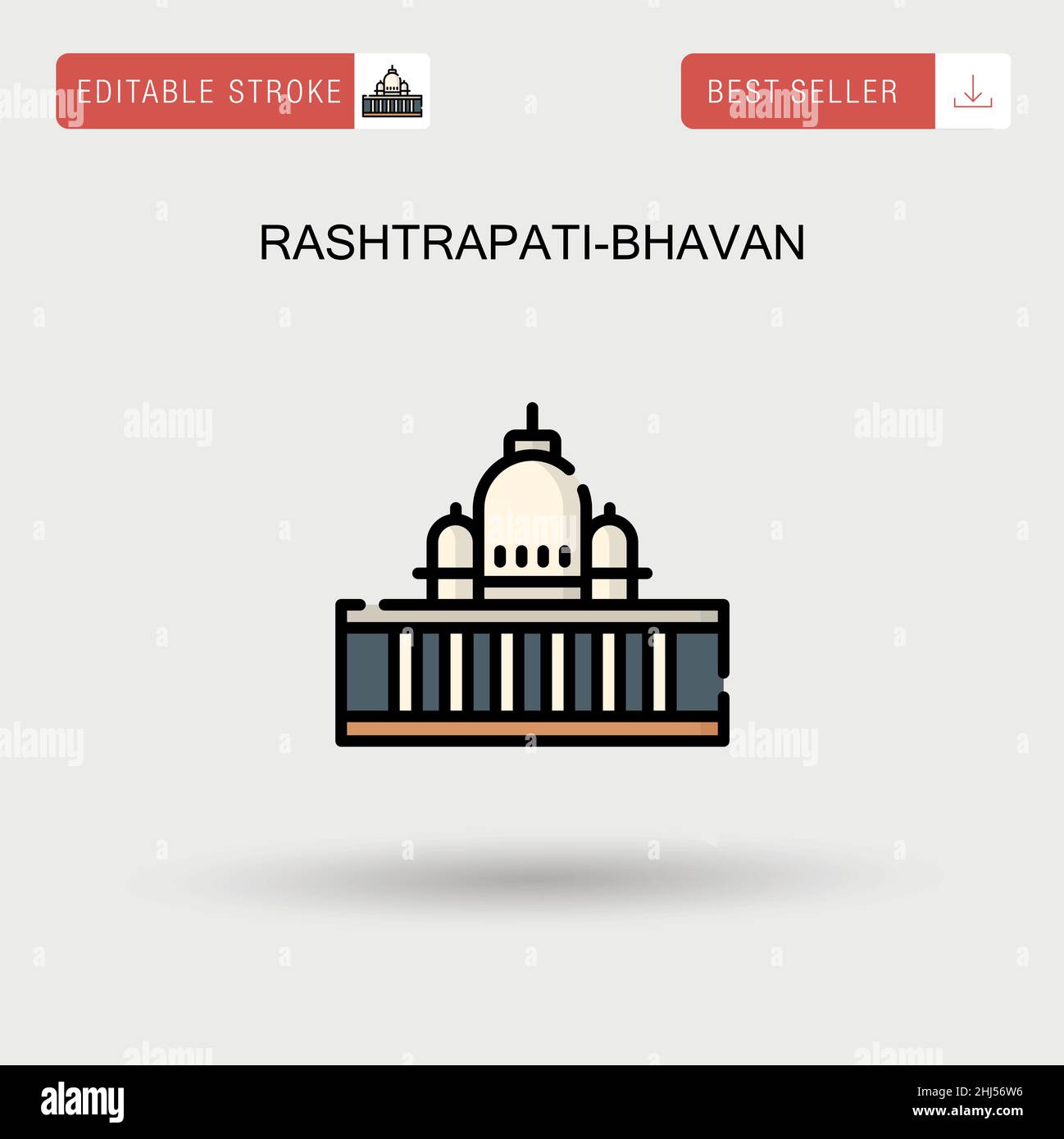 Rashtrapati-bhavan Simple vector icon. Stock Vector
