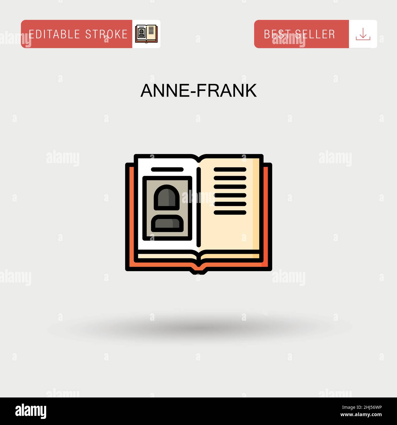 Anne-frank Simple vector icon. Stock Vector