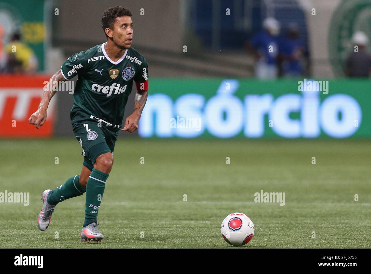 SP - Sao Paulo - 01/26/2022 - PAULISTA 2022, PALMEIRAS X PONTE PRETA - Rony  Palmeiras player celebrates his goal during a match against Ponte Preta at  the Arena Allianz Parque stadium