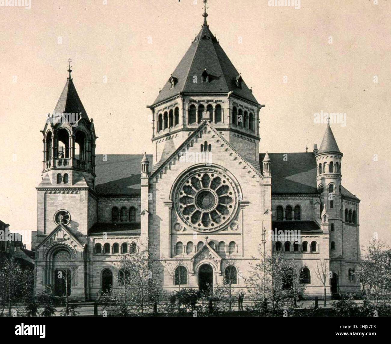 Strasbourg synagogue quai Kléber vue élévation façade 1898-1940. Stock Photo