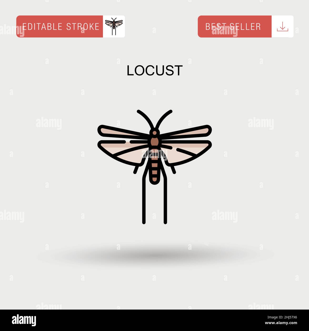 Locust Simple vector icon. Stock Vector