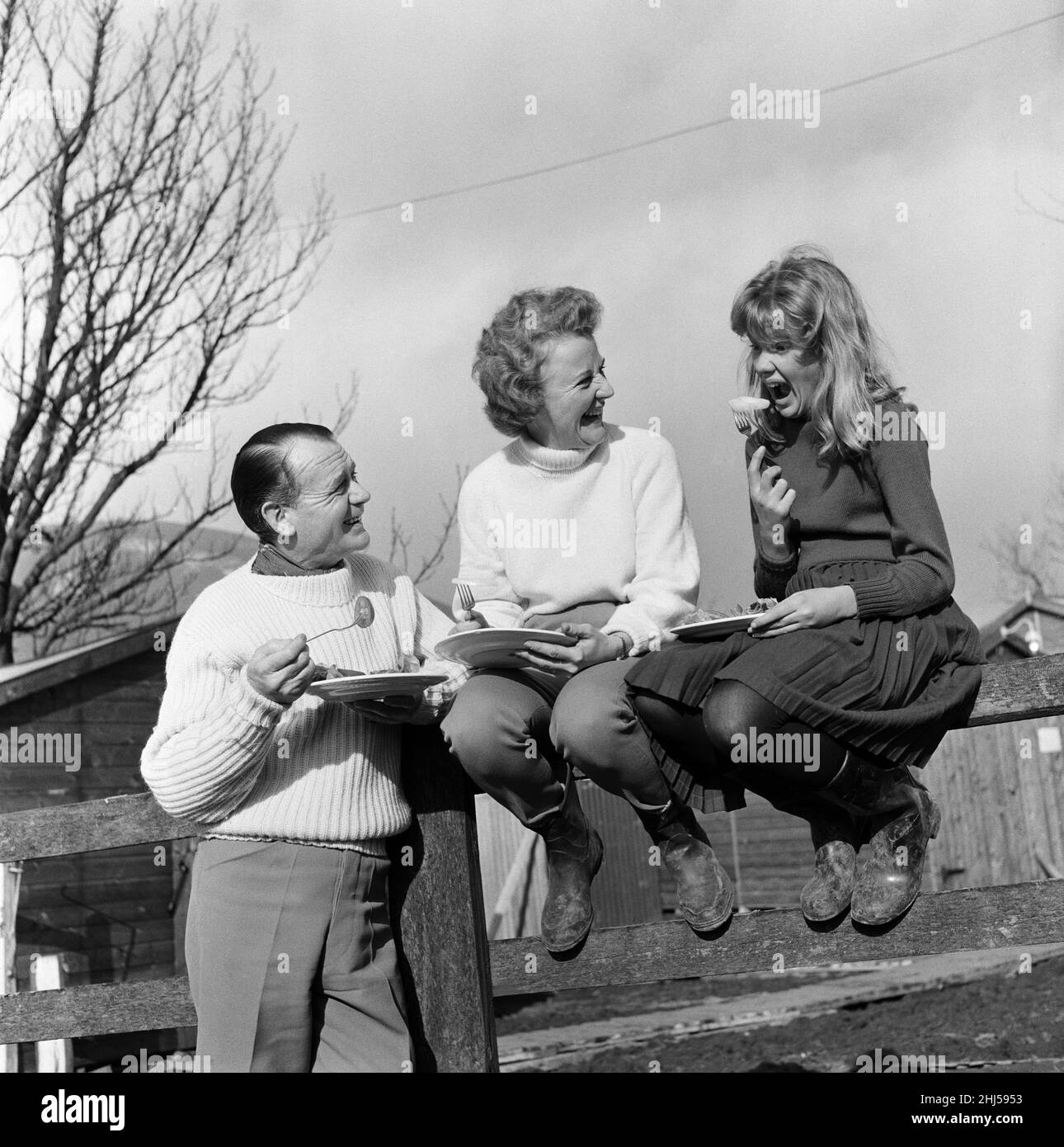 Actor John Mills, wife Mary Hayley Bell and their daughter Hayley Mills
