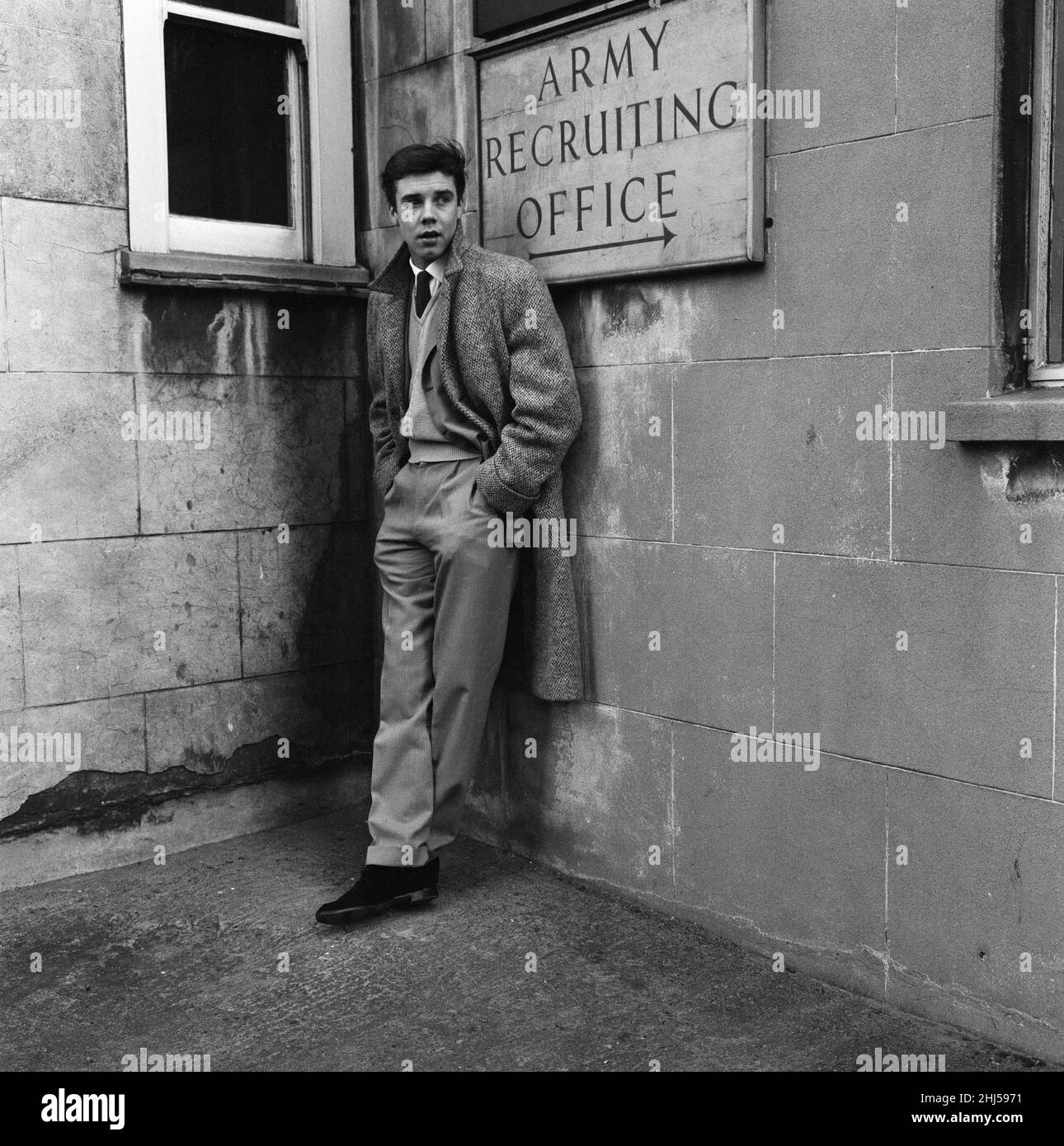 Rock and Roll singer Marty Wilde took his National Service medical at the medical centre in Lea Road, South East London. 3rd February 1959. Stock Photo