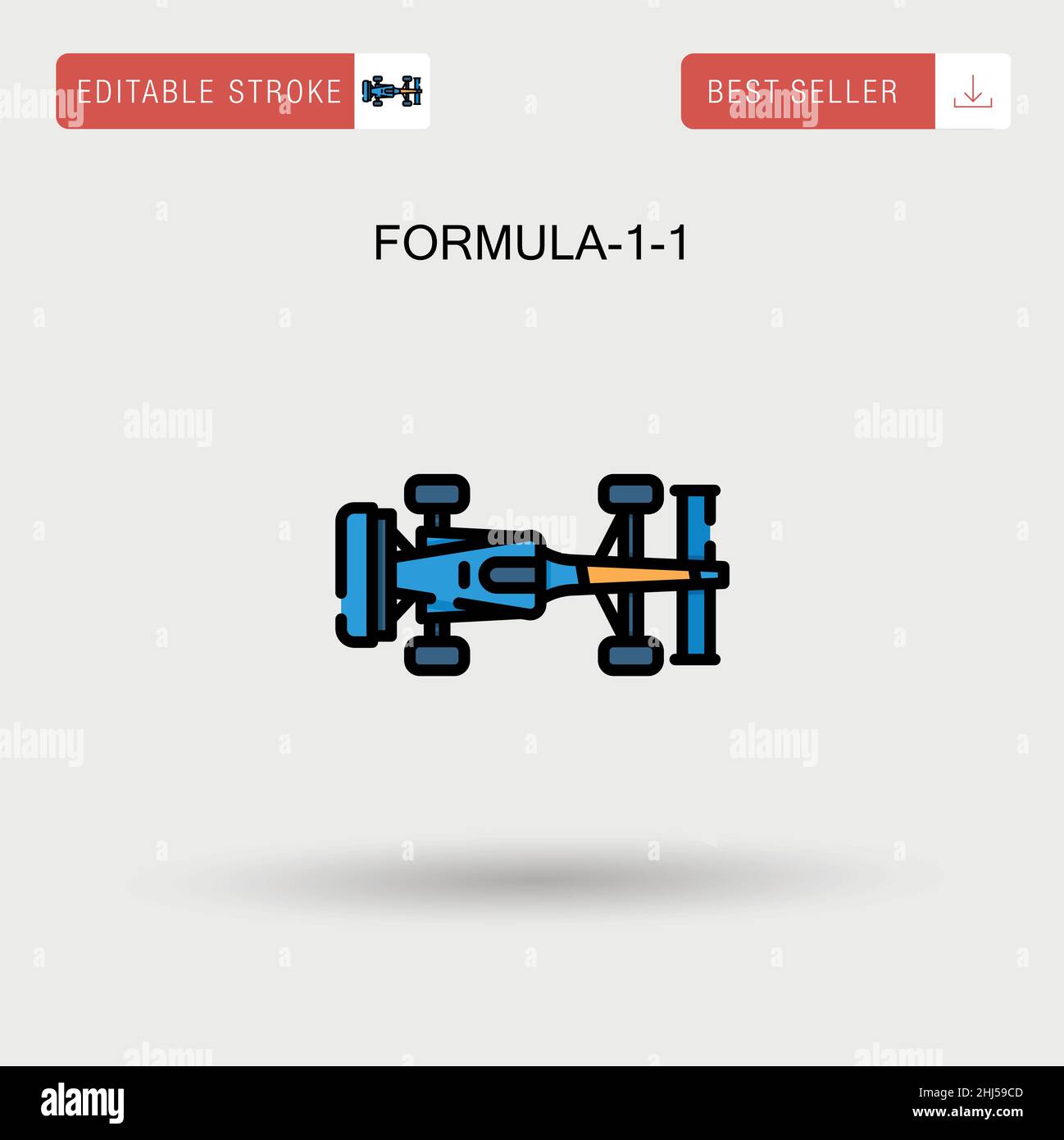 Formula-1-1 Simple vector icon. Stock Vector