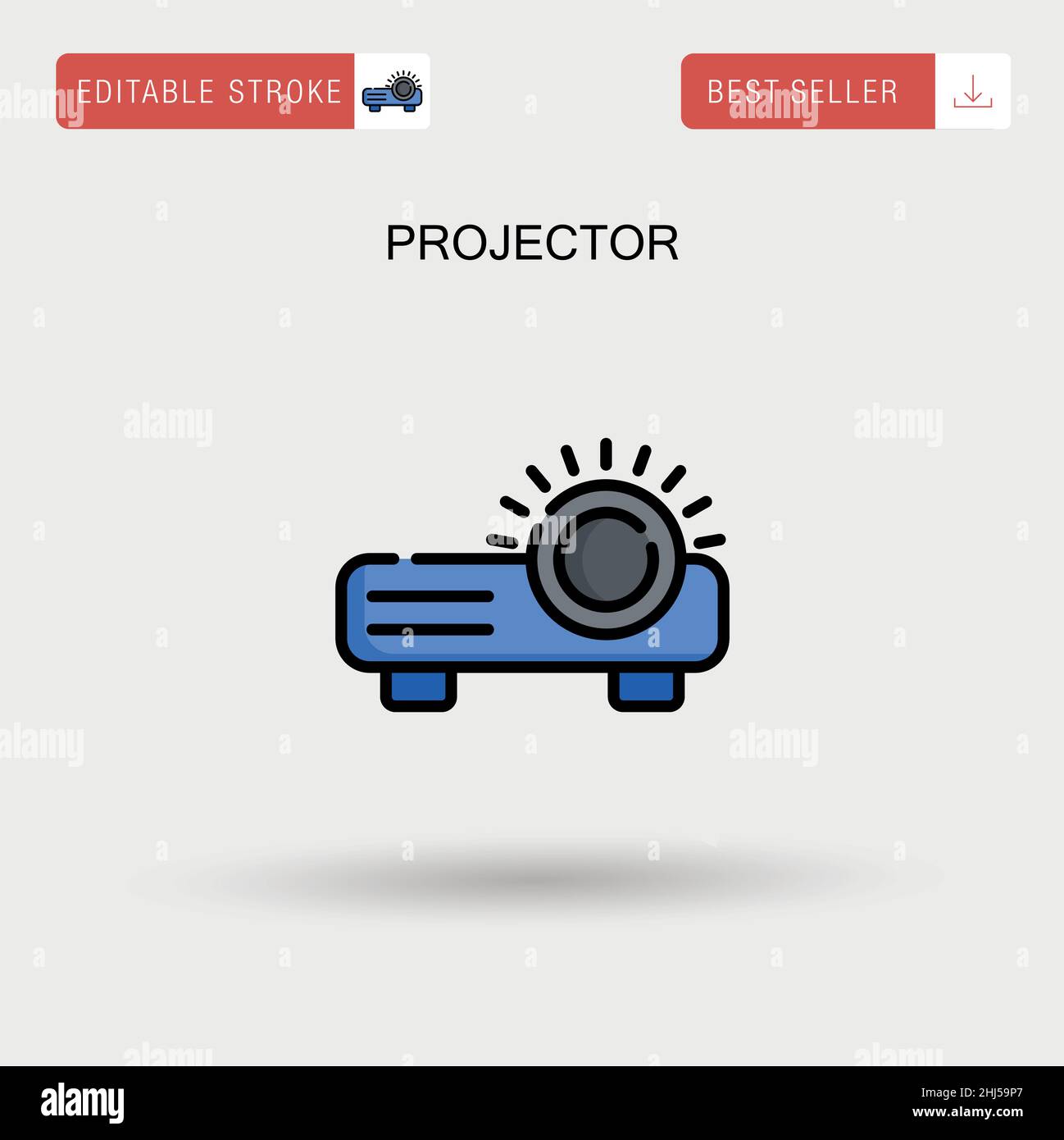 Projector Simple vector icon Stock Vector Image & Art - Alamy