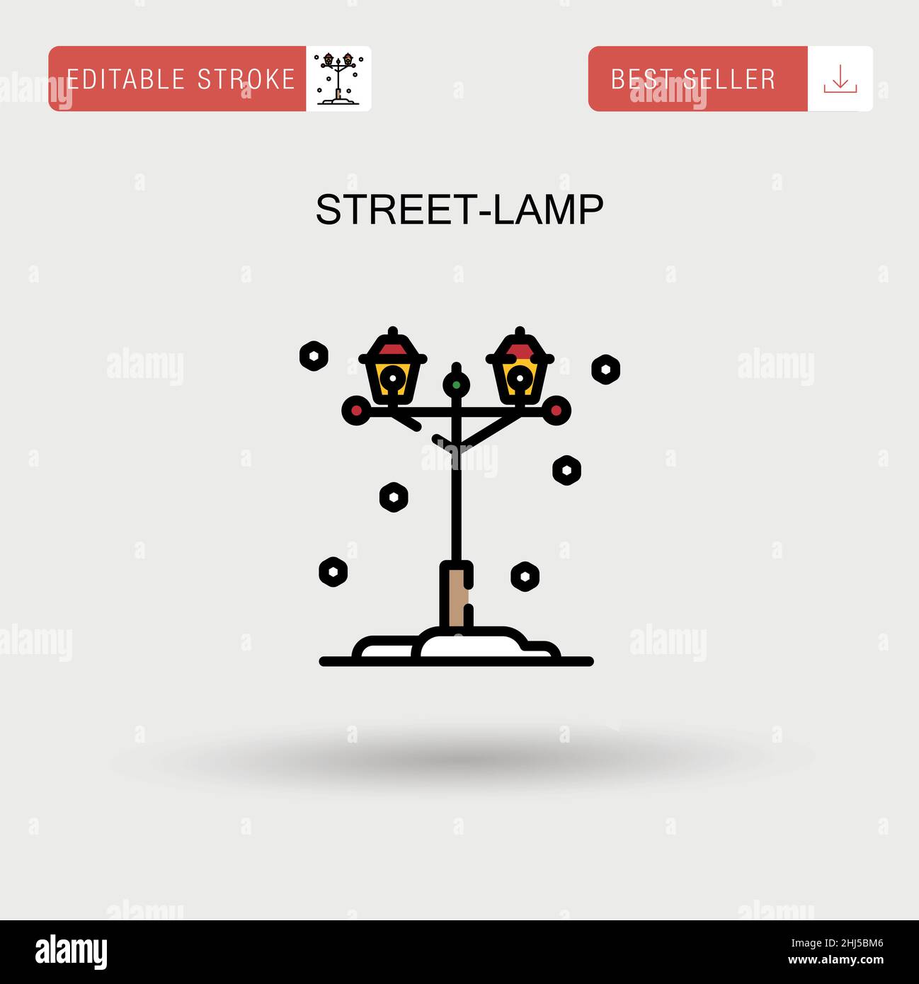 Street-lamp Simple vector icon. Stock Vector
