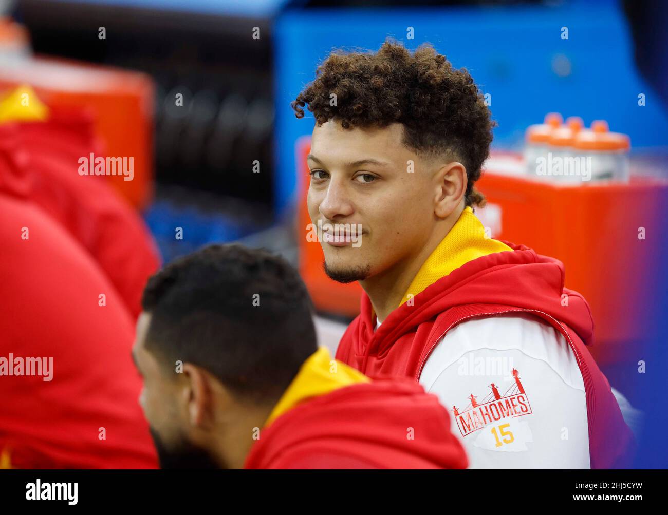 Inglewood, California, USA. 16th Dec, 2021. Kansas City Chiefs quarterback Patrick Mahomes II (15) in action before the NFL game between the Los Angeles Chargers and the Kansas City Chiefs at SoFi Stadium in Inglewood, California. Charles Baus/CSM/Alamy Live News Stock Photo