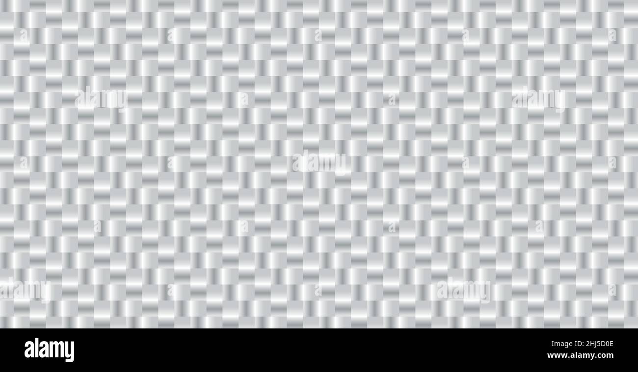 Panoramic Silver Gradient Metal Wicker Background, Repeating Elements - Vector illustration Stock Vector