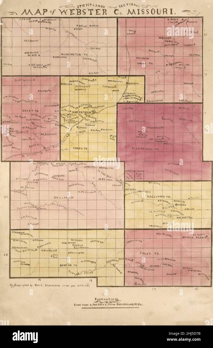 Strickland's sectional map of ster Co., Missouri Stock Photo Alamy
