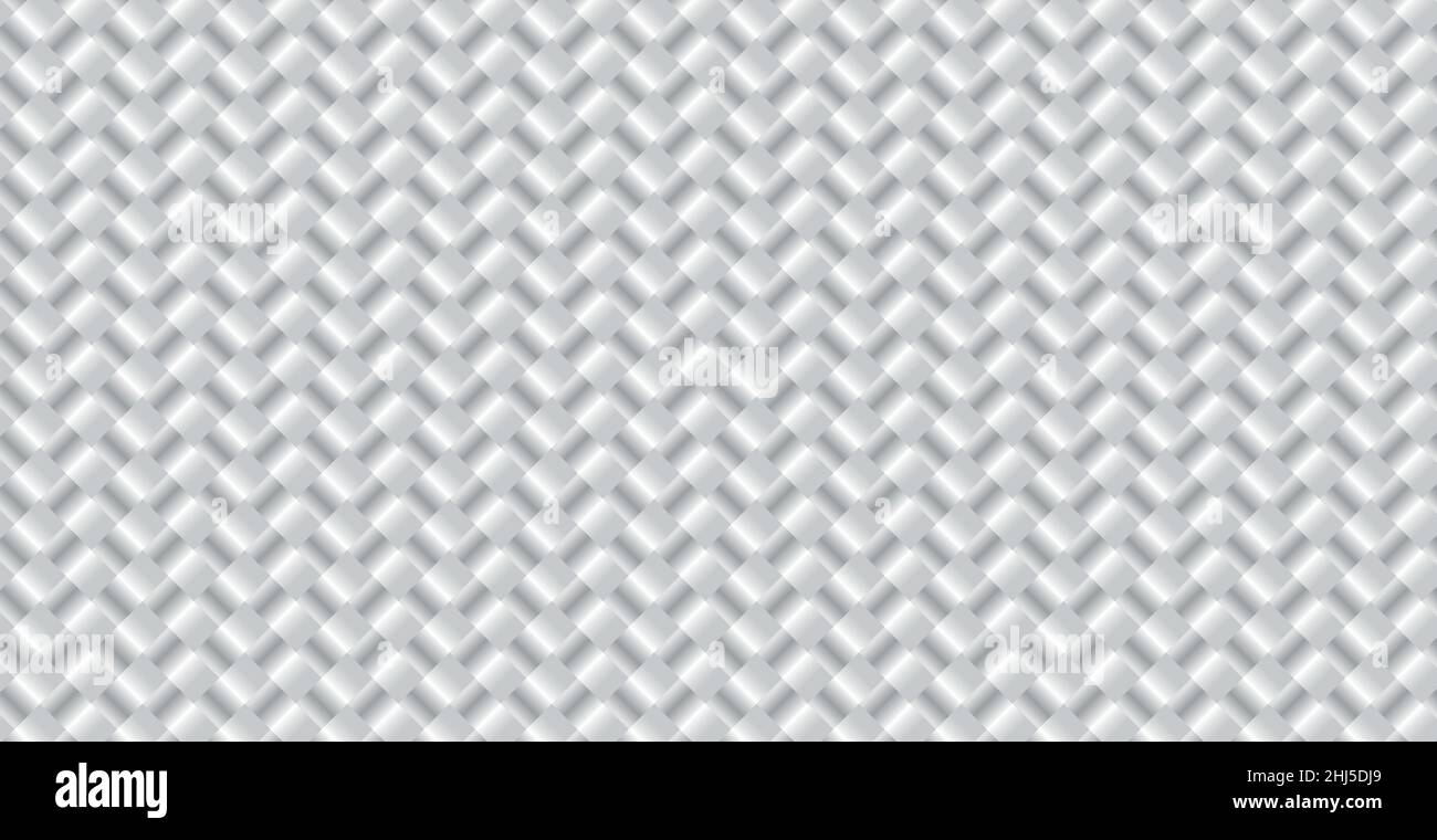 Panoramic Silver Gradient Metal Wicker Background, Repeating Elements - Vector illustration Stock Vector