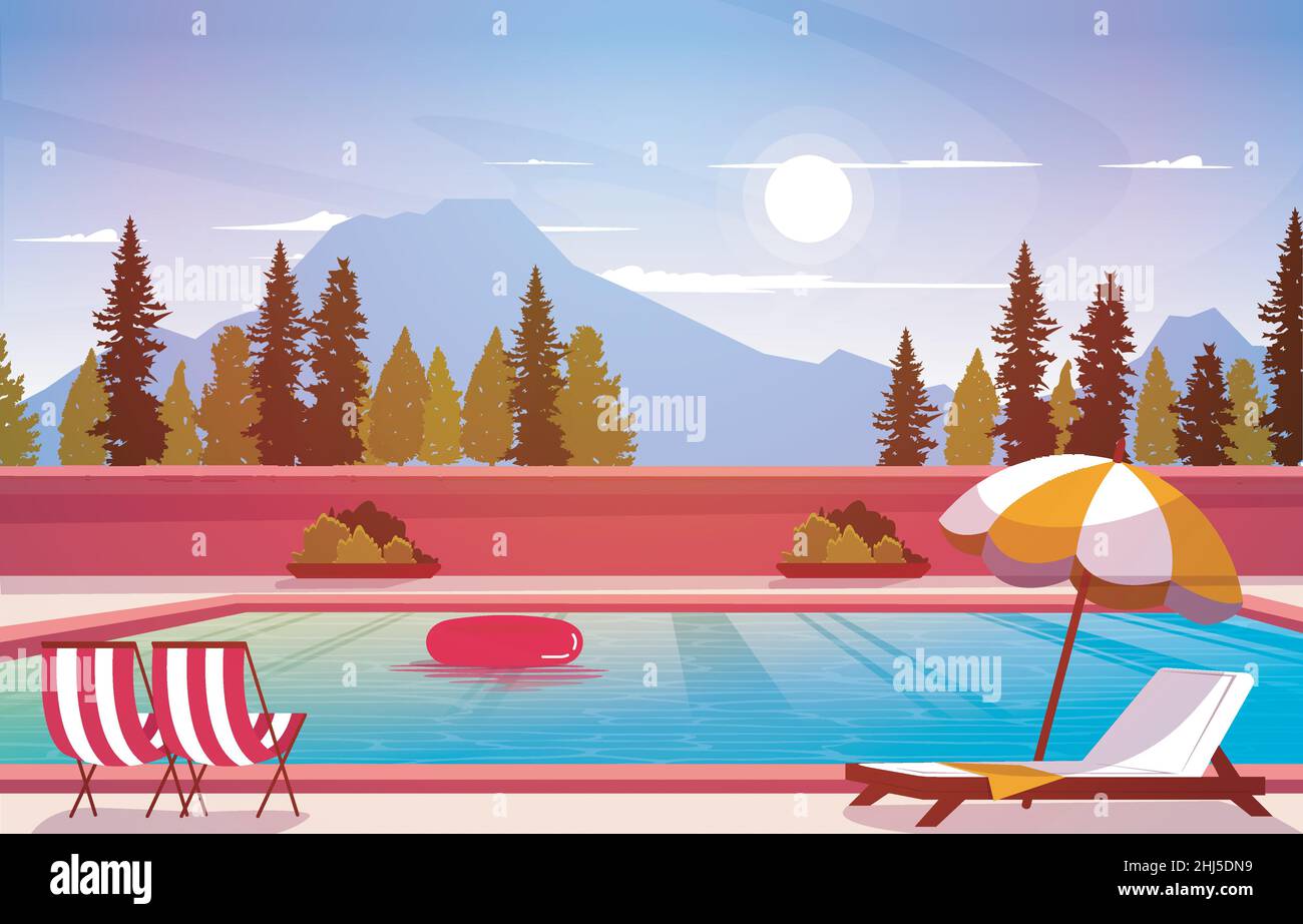 Summer vacation swimming pool Stock Vector Images - Alamy
