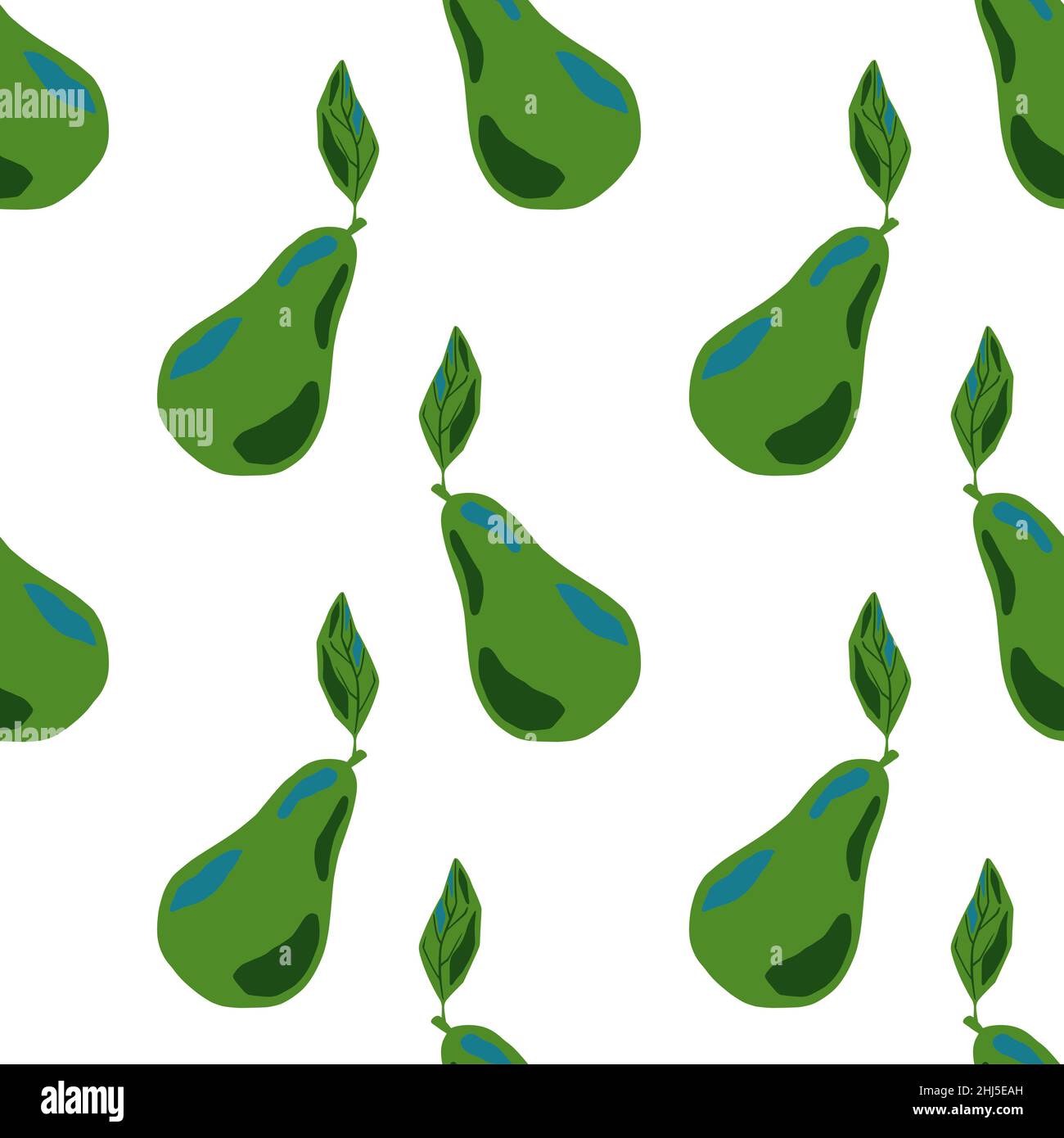 Isolated seamless pattern with abstract green pear silhouettes in hand ...