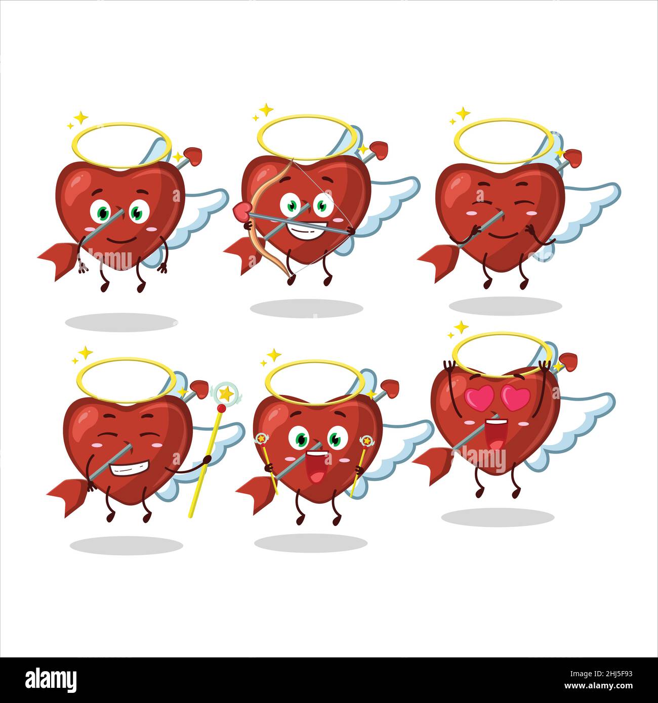 Cupid love arrow cartoon designs as a cute angel character. Vector illustration Stock Vector